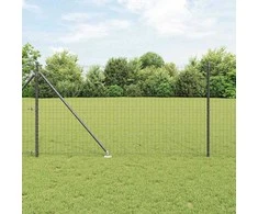 Tvora su stulpais Pilka 1,4 x 10 m Plienas ir PVC