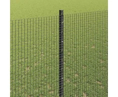 Suvirintas vielos tvora su stulpeliais 10 x 1,4 m Pilka