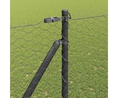 Hexagonal Fence with Post 10 x 1,5 m PVC dengtas plienas Pilka