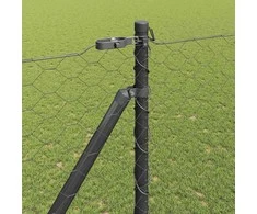 Hexagonal Fence with Post 10 x 1,5 m PVC dengtas plienas Pilka