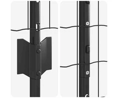 Euro tvoros su stulpu 10 x 1,6 m PVC dengtas plienas Pilka