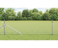 Lauko šešiakampė tvora su stulpu 10 x 0,5 m Sidabrinė Tinklelis