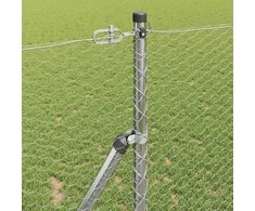 Lauko šešiakampė tvoros tvirtinimo sistema 25 x 1 m Sidabrinė