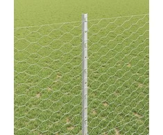 Hexagonal Fence with Post 25 x 1,4 m Galvanizuotas plienas