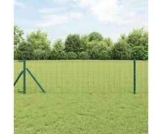 Tvora su stulpais Žalia 0,4 x 10 m Plienas ir PVC