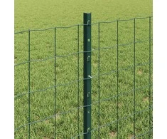 Euro tvoros su stulpu 10 x 0,6 m PVC dengtas plienas Žalia