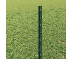 Hexagonal Fence with Post 10 x 0,8 m PVC dengtas plienas Žalia
