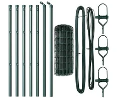 Tvora su stulpais Žalia 0,8 x 10 m Plienas ir PVC