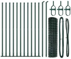 Tvora su stulpais Žalia 0,8 x 25 m Plienas ir PVC