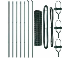 Tvora su stulpais Žalia 1 x 10 m Plienas ir PVC