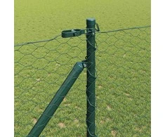 Hexagonal Fence with Post 10 x 1 m PVC dengtas plienas Žalia