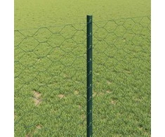 Hexagonal Fence with Post 50 x 1 m PVC dengtas plienas Žalia