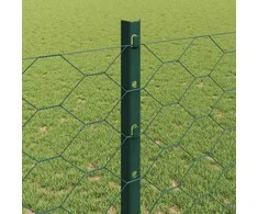 Hexagonal Fence with Post 10 x 1,2 m PVC dengtas plienas Žalia