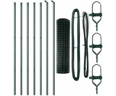 Tvora su stulpais Žalia 1,2 x 10 m Plienas ir PVC