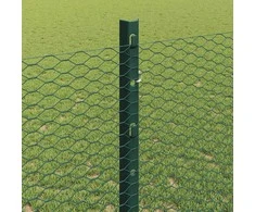 Hexagonal Fence with Post 10 x 1,2 m PVC dengtas plienas Žalia