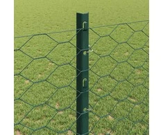 Hexagonal Fence with Post 25 x 1,2 m PVC dengtas plienas Žalia