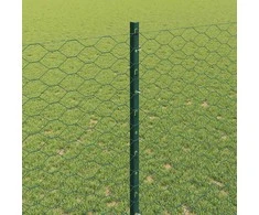 Hexagonal Fence with Post 25 x 1,4 m PVC dengtas plienas Žalia