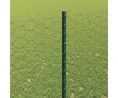Hexagonal Fence with Post 25 x 1,5 m PVC dengtas plienas Žalia