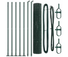 Tvora su stulpais Žalia 1,6 x 10 m Plienas ir PVC