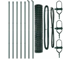 Tvora su stulpais Žalia 1,6 x 10 m Plienas ir PVC