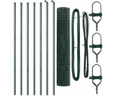 Tvora su stulpais Žalia 1,6 x 10 m Plienas ir PVC