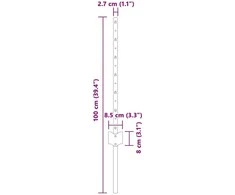 Tvorelės stulpas 22 pcs Pilka 100 cm Plienas