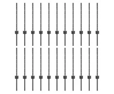Įmontuotas tvoros stulpas 22 vnt. Pilka 100 cm