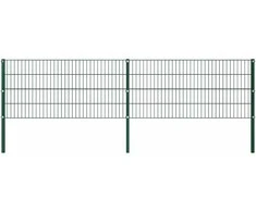 Tvoros segmentai su stulpais, žalios sp., 3,4x0,8m, geležis