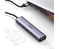 UGREEN 5in1 USB-A 3x USB 3.0 + RJ45 + USB-C adapteriai