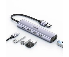 UGREEN 5in1 USB-A 3x USB 3.0 + RJ45 + USB-C adapteriai