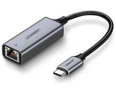 UGREEN adapteris su USB-C - RJ45 jungtimis, Gigabit Ethernet (pilkas)