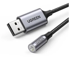 UGREEN CM477 garso adapteris USB - 3.5mm AUX