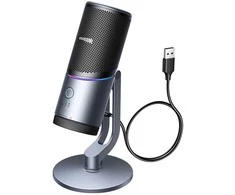 Ugreen CM769 Desktop Microphone su USB-A, RGB LED - sidabro spalvos
