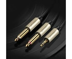 UGREEN AV126 3.5mm - 2x 6.35mm laidas 2m pilkas