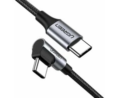 UGREEN US255 USB-C į USB-C alkūninis kabelis, 3A, 60W, 2m (juodas)