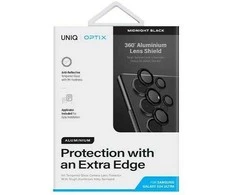 UNIQ Optix Aliuminio Camera LensProtector Samsung Galaxy S24 Ultra S928 midnight juodas su aplkatoiumi