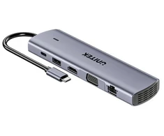 UNITEK D1113BGY01 sąsajos šakotuvas 2 x USB 3.2 Gen 2 (3.1 Gen 2) Type-C 1000 Mbit/ai Pilka