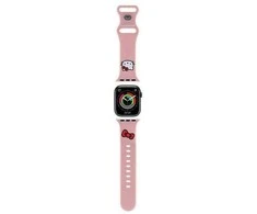 Universali apyrankė Apple Watch 1 / 2 / 3 / 4 / 5 / 6 / 7 / 8 / SE / Ultra (42 / 44 / 45 / 49 mm) Hello Kitty Kitty Head (HKAWLSCHBLP) rožinės spalvos