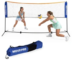 Universalus 305×140 cm 3-in-1 reguliuojamas tinklas badmintonui, tinkliniui ir tenisui su krepšiu, MOVEPRO