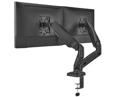 Up Up Premium Dual-Screen Monitoriaus laikiklis 17-32”, VESA 75×75, 100×100, Matinė juoda
