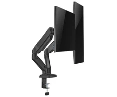 Up Up Premium Dual-Screen Monitoriaus laikiklis 17-32”, VESA 75×75, 100×100, Matinė juoda