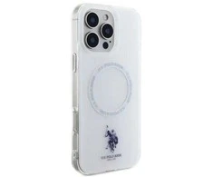 Us Polo Assn US Polo IML Ring MagSafe Apple iPhone 16 Pro Max - dėklas telefonui baltos spalvos