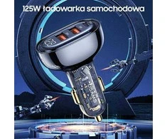 USAMS automobilinis įkroviklis 2xUSB+1xUSB-C 125W Fast Charge transparent mėlynas CC158CC02 (US-CC158)