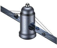 USAMS CC321 automobilinis įkroviklis Aluminum 30W PD USB-C tarnish