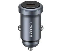 USAMS CC321 automobilinis įkroviklis Aluminum 30W PD USB-C tarnish