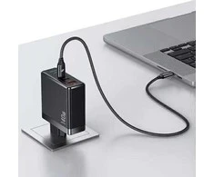 USAMS įkroviklis 2xUSB-C+1xUSB T52PD140W PD greito įkrovimo US-CC168 + U82 USB-C/USB-C US-SJ581 laidas