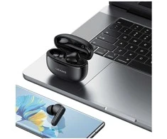 USAMS E05 TWS ausinės Bluetooth 6.0 belaidės juodos spalvos
