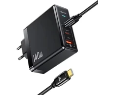 USAMS įkroviklis 2xUSB-C+1xUSB T52PD140W PD greito įkrovimo US-CC168 + U82 USB-C/USB-C US-SJ581 laidas