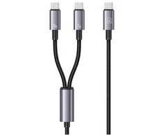 USAMS Kabelis 2in1 2xUSB-C 72W 1,2m aliuminio lydinio duomenų kabelis Sufeng Series SJ740USB101 (US-SJ740)