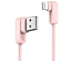 USAMS U-flow kampinis Lightning kabelis 1.2m 2A rožinis IPUSBCY03 (US-SJ165)
